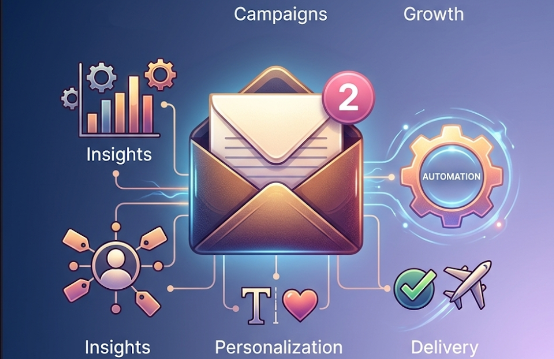 Email automation dashboard with campaign sequences and templates