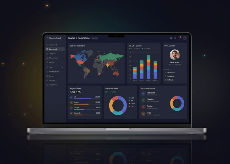 Web development dashboard analytics interface