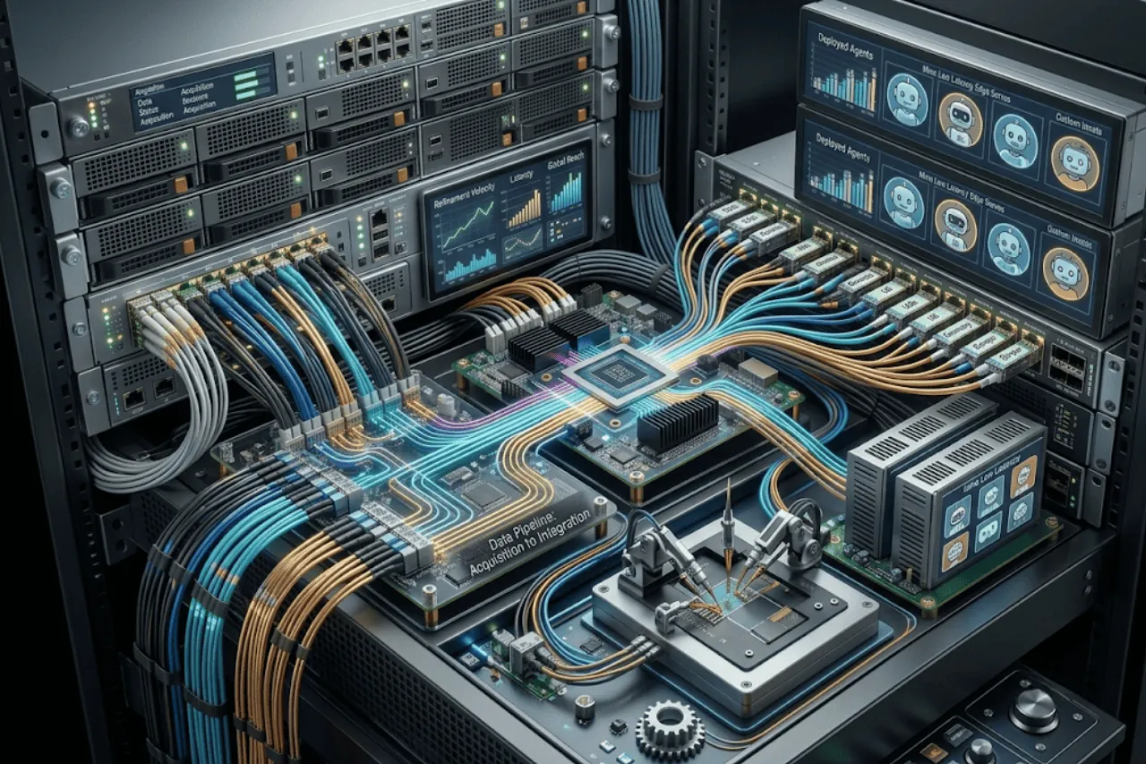 AI technology stack — servers, cloud infrastructure, machine learning and natural language processing powering chatbot solutions